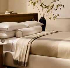 Percale Embellished Pillowcase Set - White/Pewter/Oak Trielle