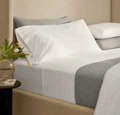 Signature Embellished Sheet Set - White/White Embroidered