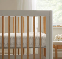 Signature Fitted Crib Sheet - Pewter Cotton Tail