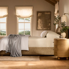 Lavé Wool Throw Blanket - Pewter/Mist