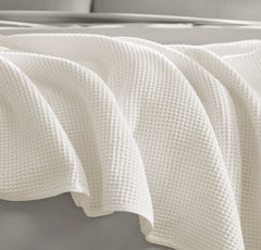 Waffle Bed Blanket - White