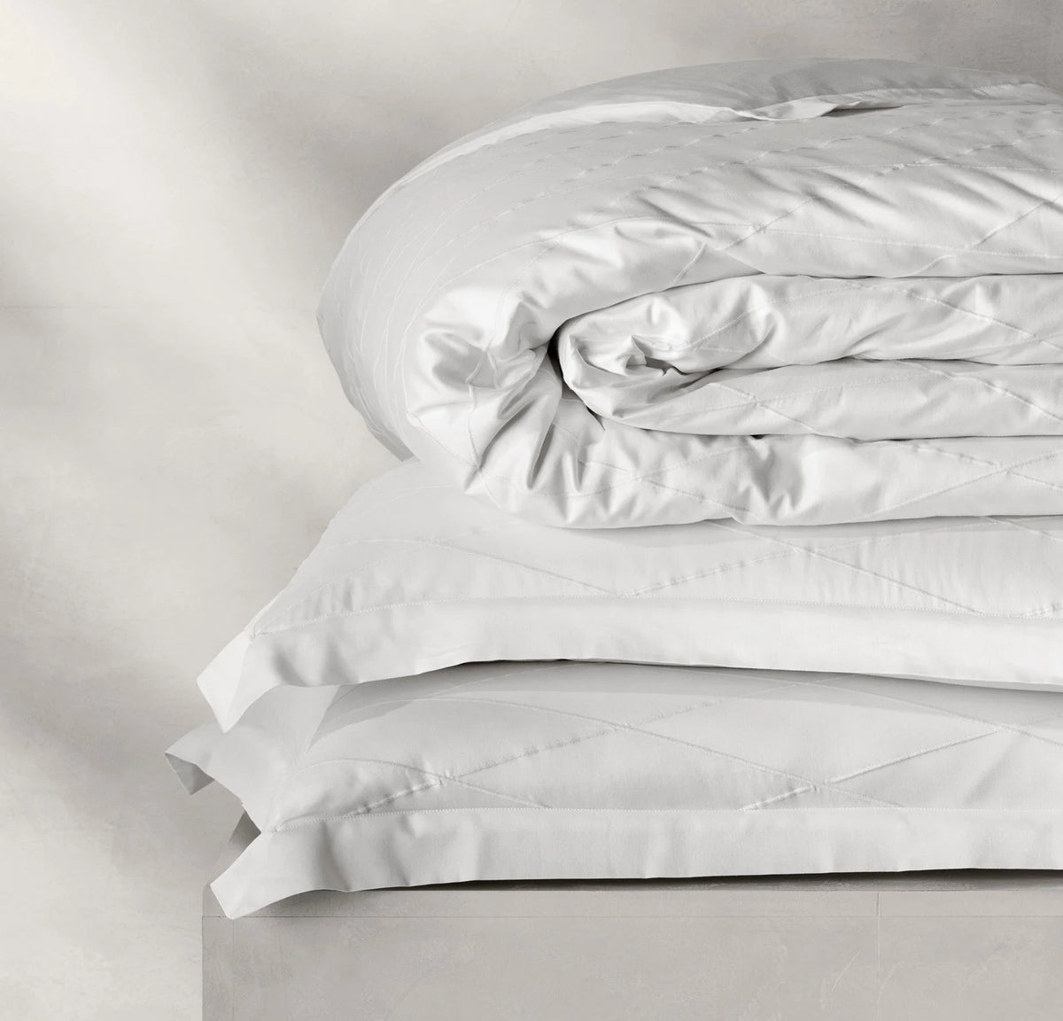 Reserve Embellished Duvet Set - White/White Embroidered Lattice