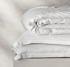 Reserve Embellished Duvet Set - White/White Embroidered Lattice