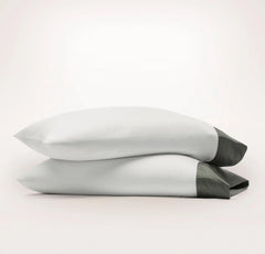 Signature Embellished Pillowcase Set - White/Juniper Colorblock