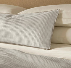 Waffle Pillow Cover - White/Oak Whipstitch