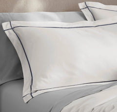 Percale Embellished Duvet Set - White/Mineral Embroidered