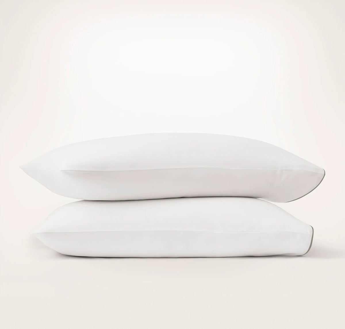 Signature Embellished Pillowcase Set - White/Pewter Piped Edge