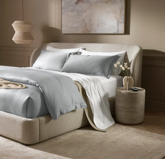 Signature Hemmed Duvet Set - Bluestone