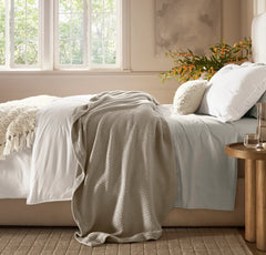 Modern Crochet Bed Blanket - Oak