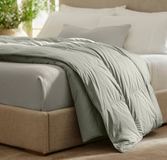 Percale Quilted Down Alternative Comforter - Sageleaf