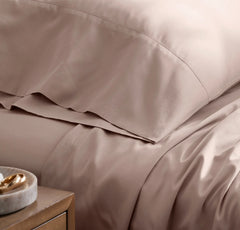 Percale Hemmed Sheet Set - Dusty Rose