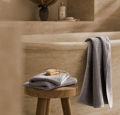 Turkish Waffle Hand Towels (Pair) - Stone