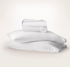 Signature Embellished Sheet Set - White/Hydrangea Curved Edge