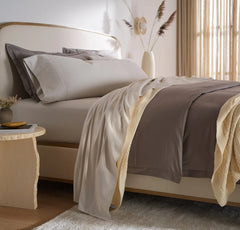 Percale Hemmed Fitted Sheet - Mist