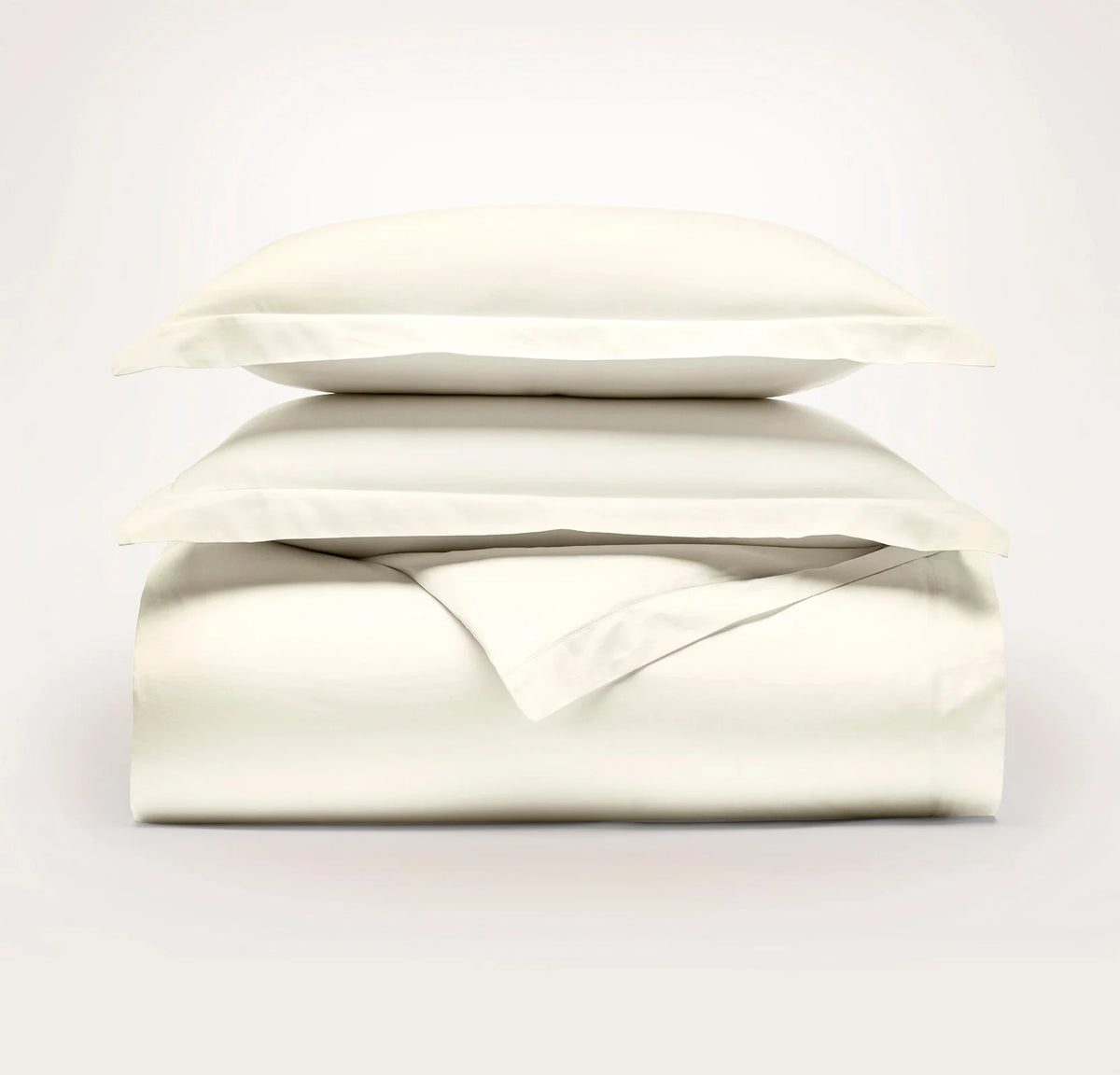 Signature Hemmed Duvet Set - Cream