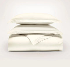 Signature Hemmed Duvet Set - Cream