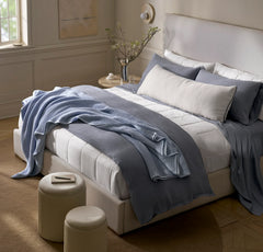 Threadmark Pillow Cover (Grand Lumbar) - Soft White/Melange Bay