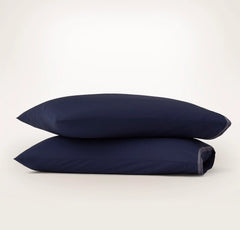 Signature Embellished Pillowcase Set - Coastal Navy/White Sail Stitch