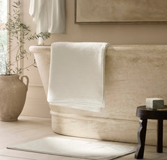 Turkish Ribbed Bath Mat - Cream