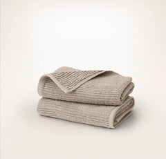 Turkish Ribbed Hand Towels (Pair) - Oak