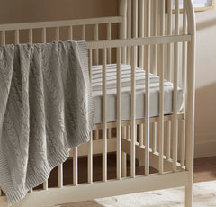 Cable Knit Baby Blanket - Heathered Pewter