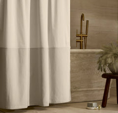 Ottoman Ribbed Shower Curtain - Sand