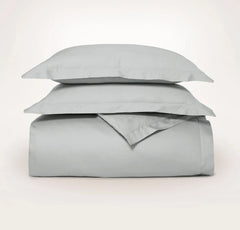 Percale Hemmed Duvet Set - Shore