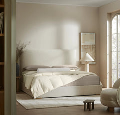 Percale Quilted Down Comforter - Cream