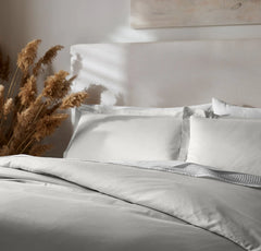Percale Hemmed Duvet Set - Mist