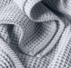 Waffle Bed Blanket - Hydrangea/Bay Whipstitch