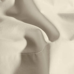 Percale Hemmed Fitted Sheet - Natural