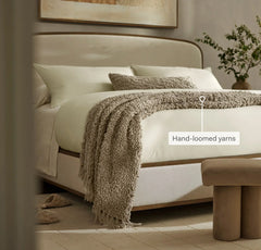 Cozy Boucle Throw Blanket - Heathered Oak
