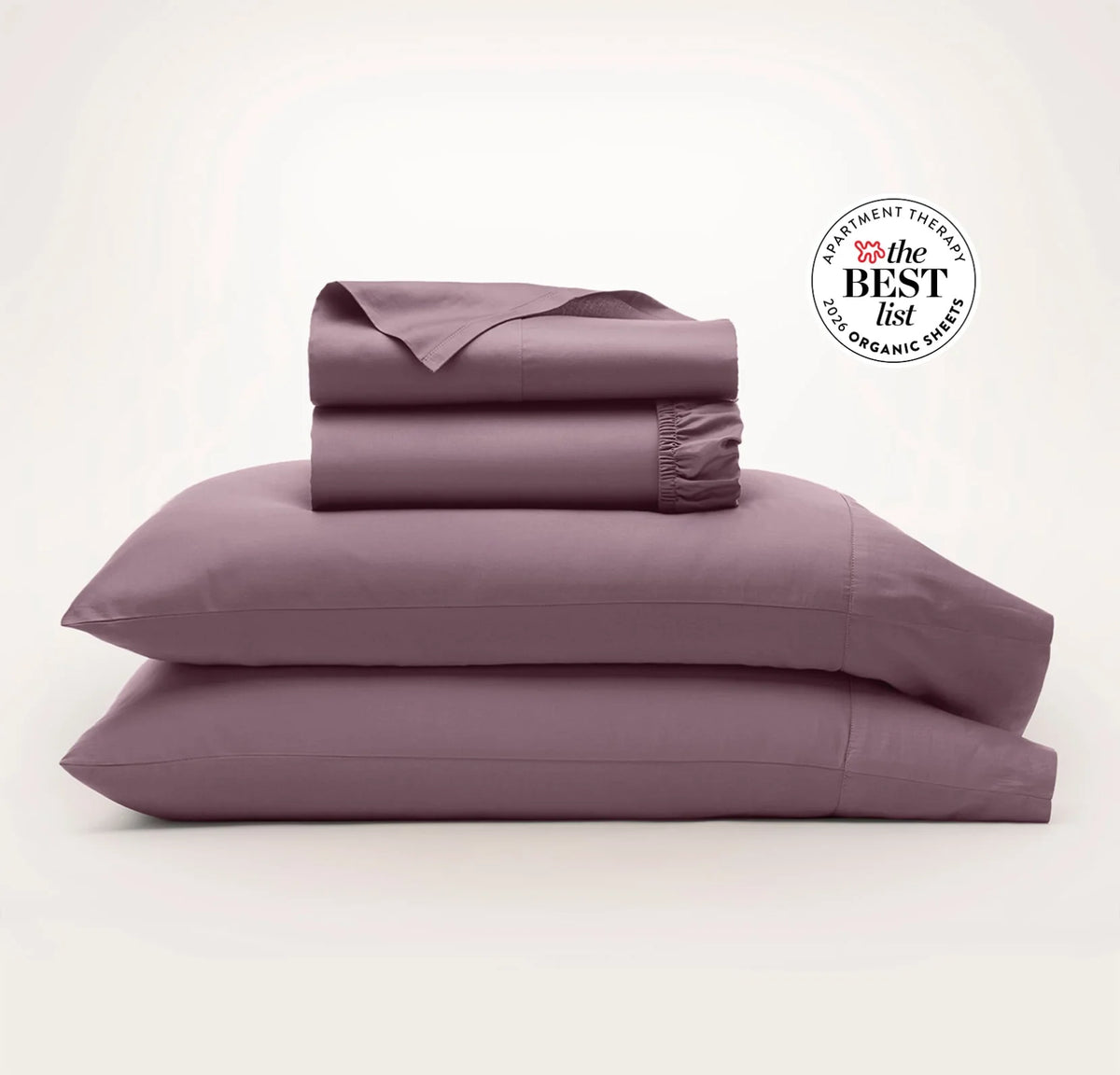 Percale Hemmed Sheet Set - Plum