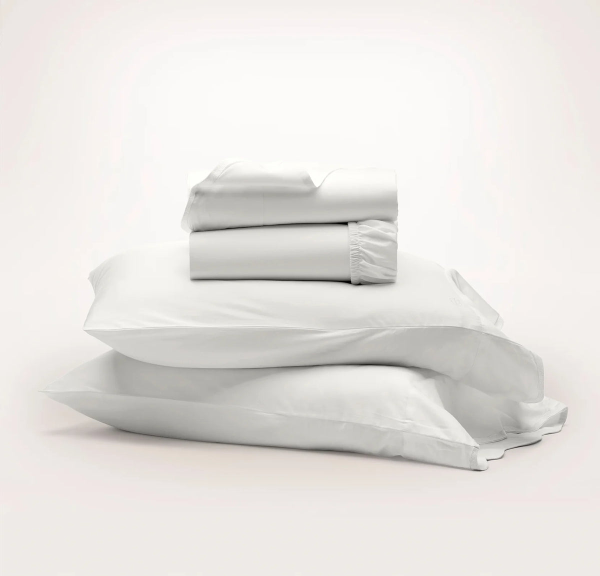 Signature Embellished Sheet Set - White/White Curved Edge