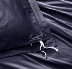 Signature Hemmed Duvet Set - Coastal Navy