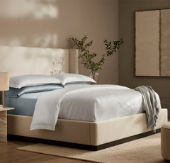 Reserve Embellished Duvet Set - White/White Embroidered Lattice