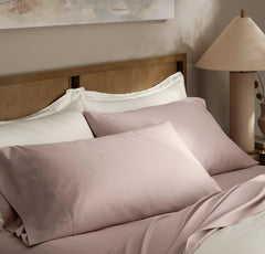 Percale Hemmed Sheet Set - Dusty Rose