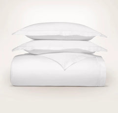 Percale Embellished Duvet Set - White/White Embroidered
