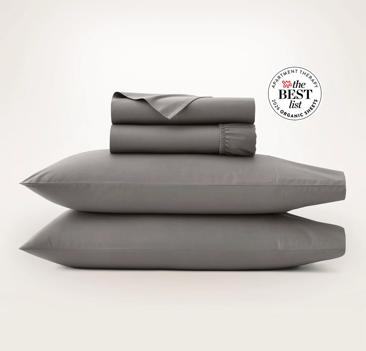 Percale Hemmed Sheet Set - Stone
