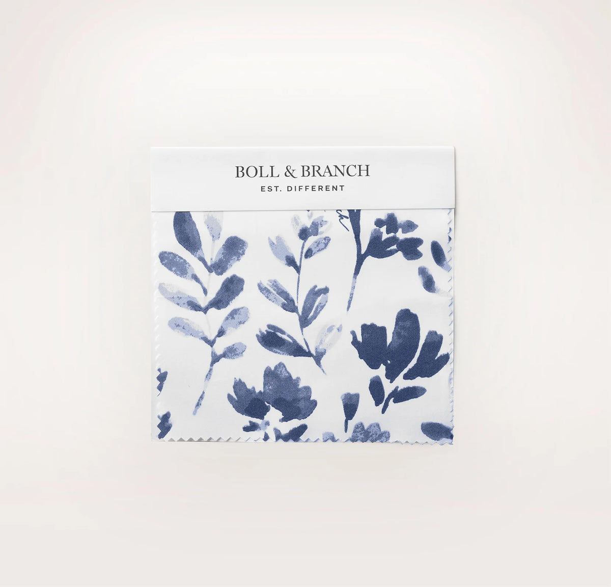 Signature Hemmed Fabric Swatch - Navy Botanical
