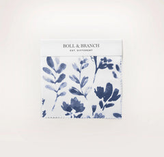 Signature Hemmed Fabric Swatch - Navy Botanical