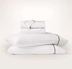 Signature Embellished Sheet Set - White/Night Embroidered