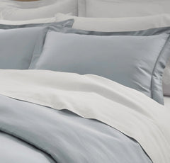 Percale Hemmed Duvet Set - Shore