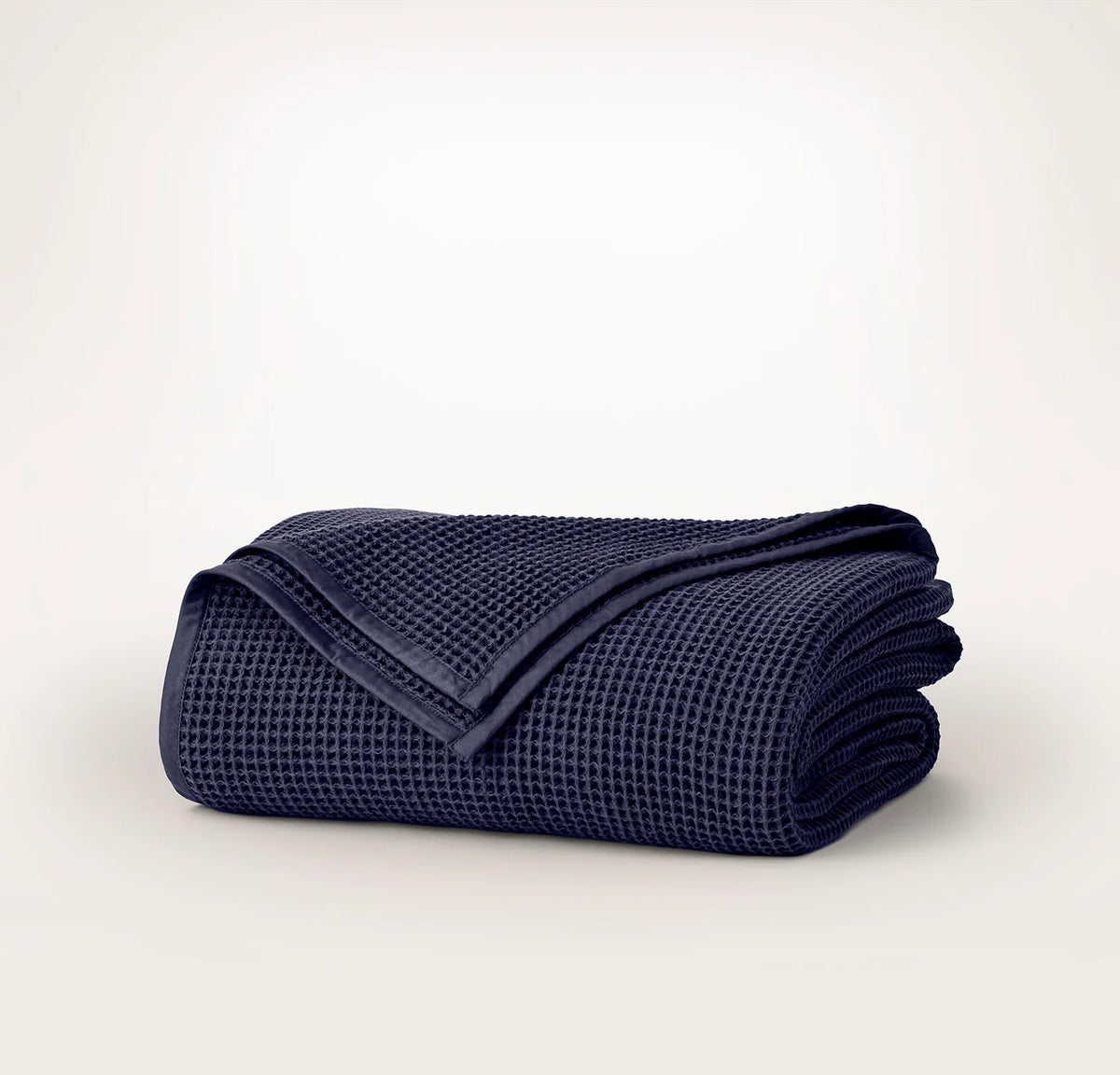 Waffle Bed Blanket - Coastal Navy