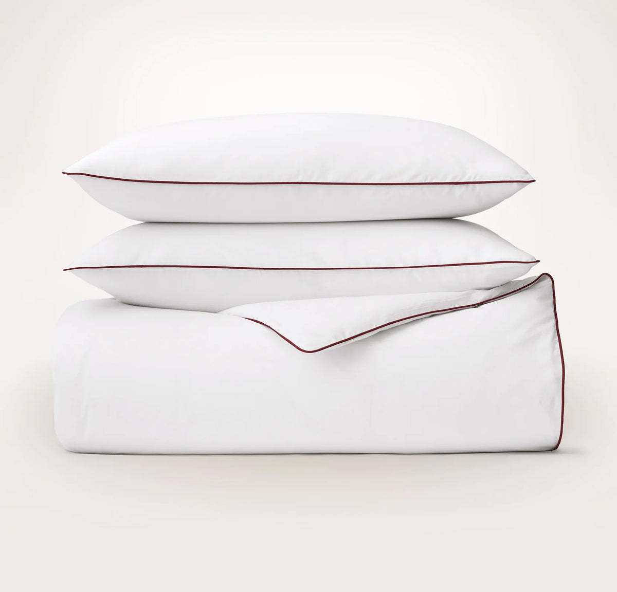 Signature Embellished Duvet Set - White/Holly Piped Edge