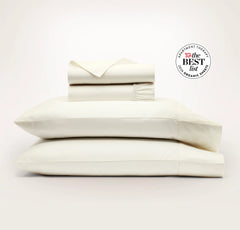 Percale Hemmed Sheet Set - Cream