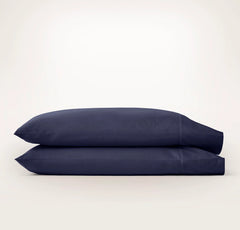 Percale Hemmed Pillowcase Set - Coastal Navy