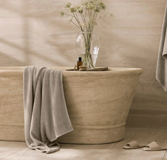 Turkish Ribbed Bath Towel - Oak