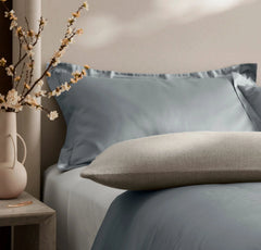 Alpaca Pin Check Pillow Cover - Ivory/Pewter