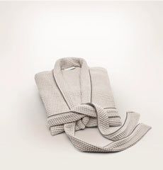 Waffle Robe - Pewter/Stone